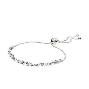 Pandora Silver Sparkling CZ Ice Cube Slider Tennis Bracelet